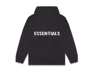 FEAR OF GOD ESSENTIALS PULLOVER KNIT HOODIE BLACK