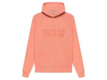 FEAR OF GOD ESSENTIALS SS22 PULLOVER HOODIE CORAL PINK